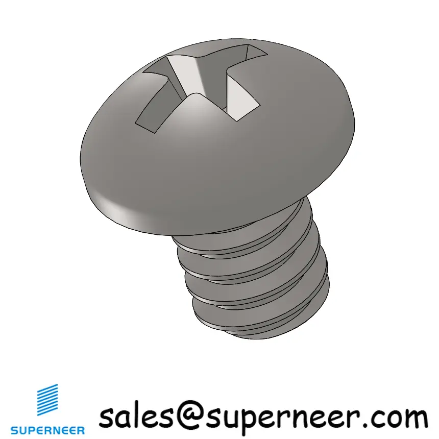 6-32 x 3/16" Round Head Phillips Machine Screw SUS304 Stainless Steel Inox