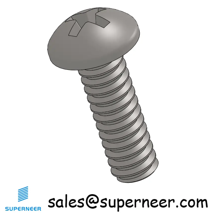 6-32 x 7/16" Round Head Phillips Machine Screw SUS304 Stainless Steel Inox
