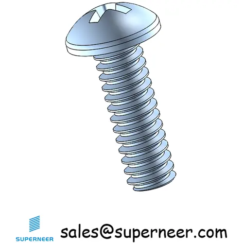 6-32 x 7/16" Round Head Phillips Machine Screw Steel Blue Zinc Plated