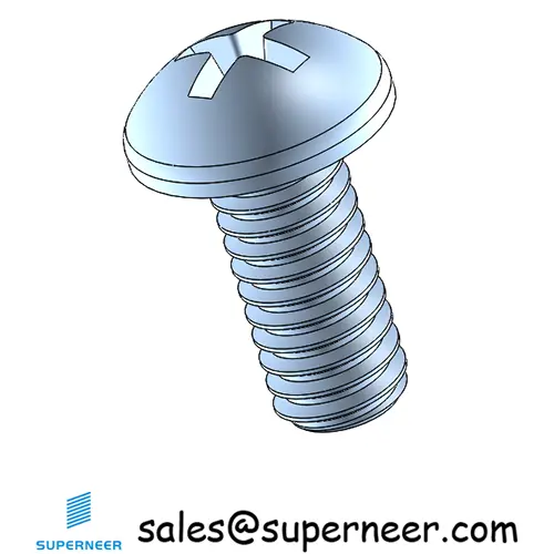 8-32 x 3/8" Round Head Phillips Machine Screw Steel Blue Zinc Plated