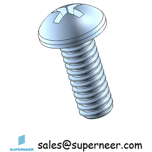 8-32 x 7/16" Round Head Phillips Machine Screw Steel Blue Zinc Plated