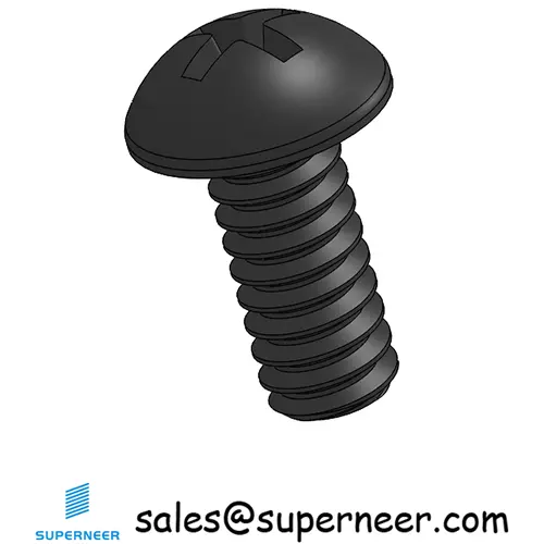 10-32 x 7/16" Round Head Phillips Machine Screw Steel Black