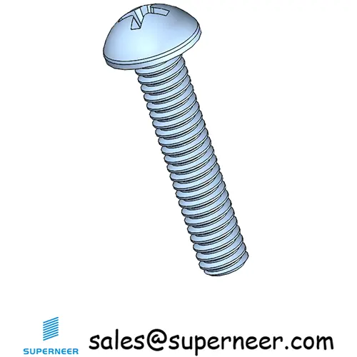 M2.2 x 10 mm Round Head Phillips Machine Screw Steel Blue Zinc Plated