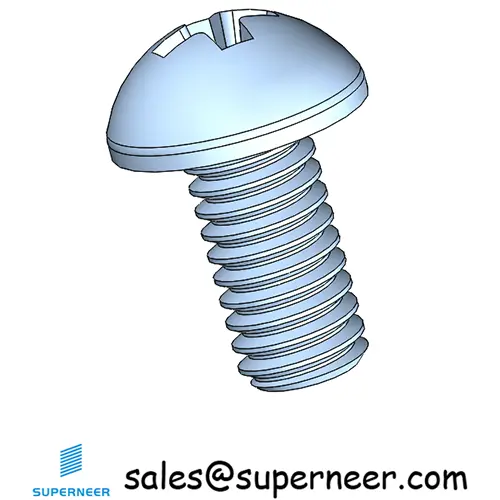 M2.5 x 5 mm Round Head Phillips Machine Screw Steel Blue Zinc Plated