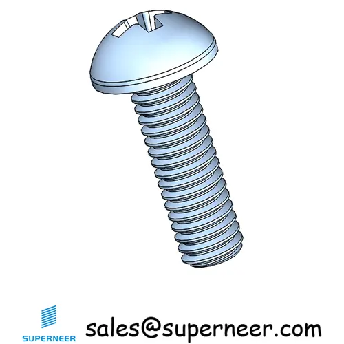 M2.5 x 8 mm Round Head Phillips Machine Screw Steel Blue Zinc Plated