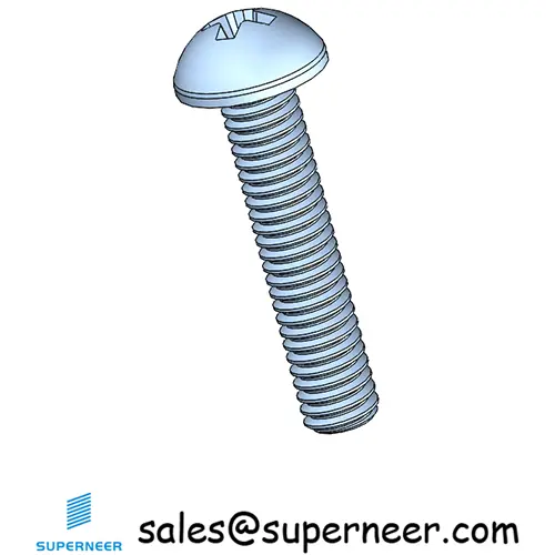 M2.5 x 12 mm Round Head Phillips Machine Screw Steel Blue Zinc Plated