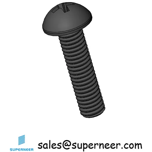 M3 x 12 mm Round Head Phillips Machine Screw Steel Black