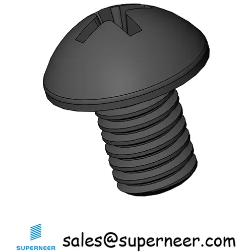 M3.5 x 5 mm Round Head Phillips Machine Screw Steel Black