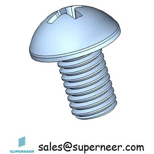 M5 x 8 mm Round Head Phillips Machine Screw Steel Blue Zinc Plated
