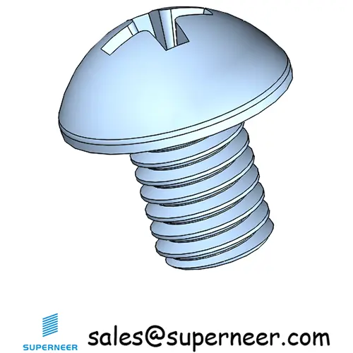 M6 x 8 mm Round Head Phillips Machine Screw Steel Blue Zinc Plated