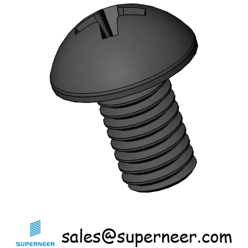 M6 x 10 mm Round Head Phillips Machine Screw Steel Black