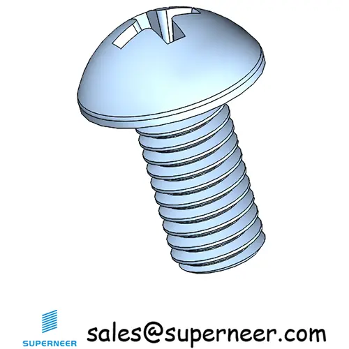 M6 x 12 mm Round Head Phillips Machine Screw Steel Blue Zinc Plated