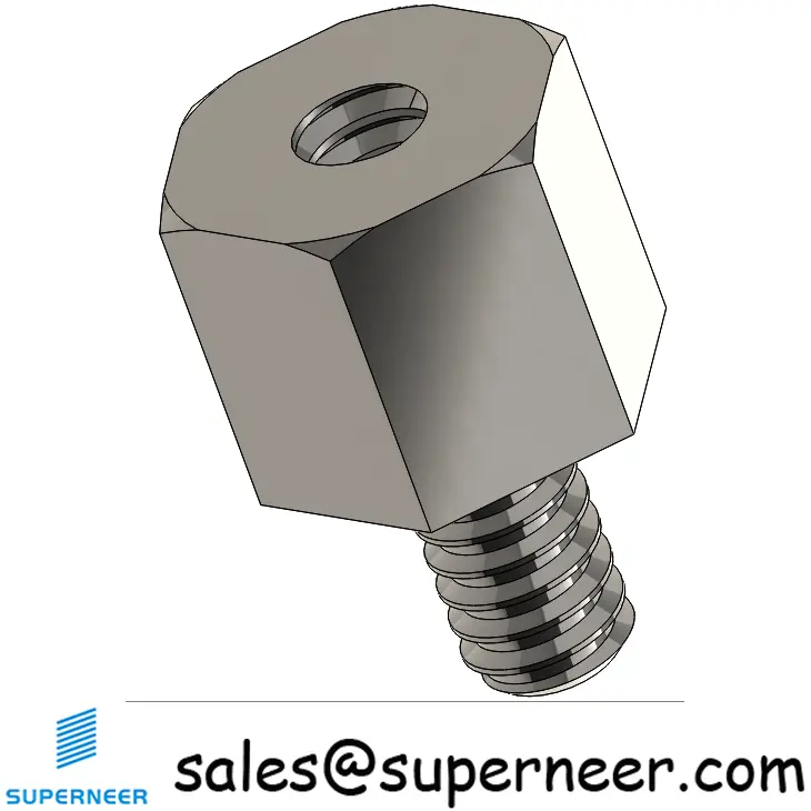 4-40 x 7/32" Threaded Hex Standoff SUS303 Stainless Steel Inox Male Female Inch Spacer 