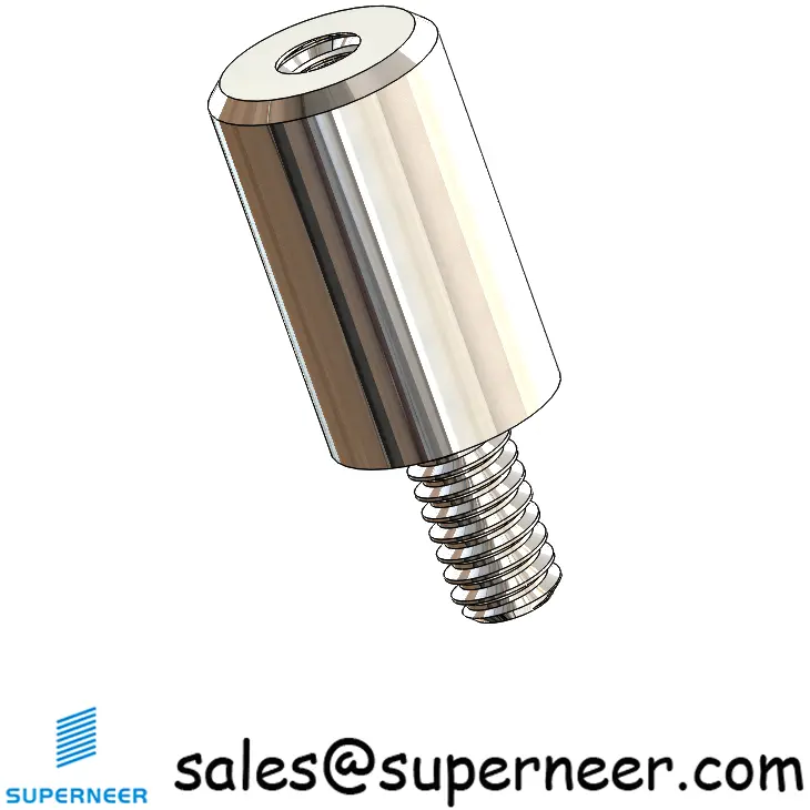 2-56 x 5/16" Round Threaded Standoffs & Spacers SUS303 Stainless Steel Inox Male Female Screws