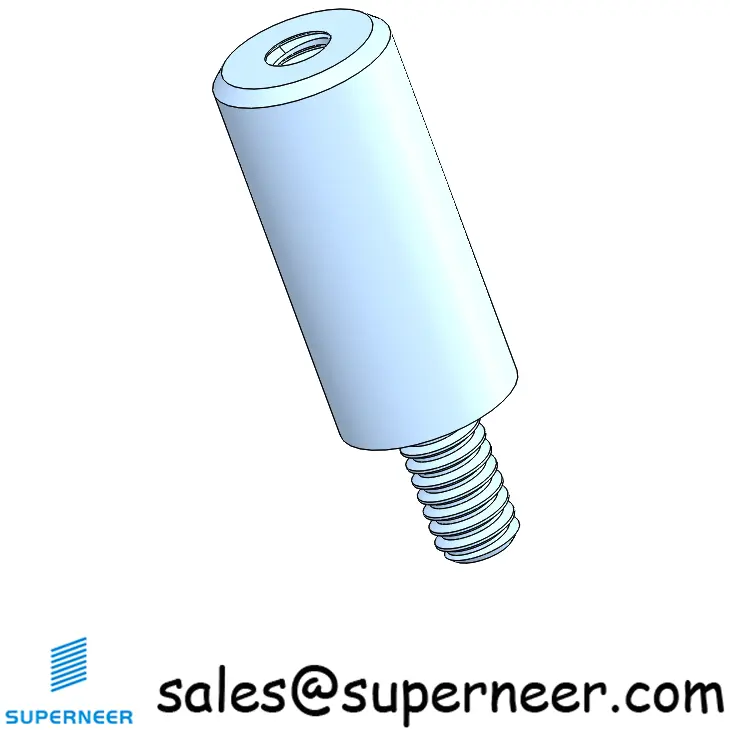 2-56 x 13/32" Round Threaded Standoffs & Spacers Steel Blue Zinc Plated Male Female Screws