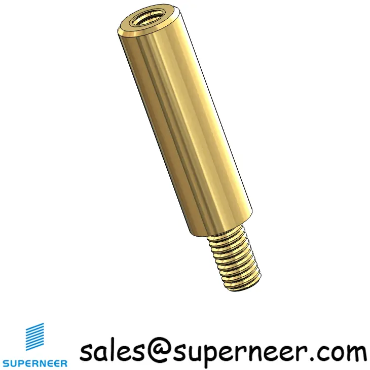 M3.5 x 21mm Male-Female Threaded Round Standoffs Metric Brass Material