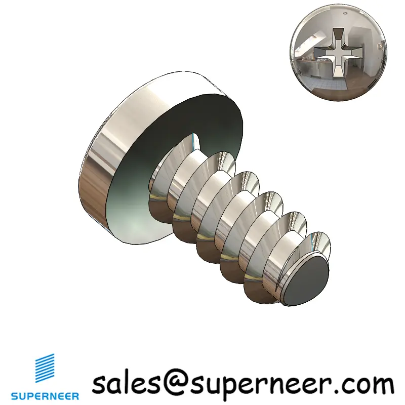 M6 × 12mm  Pan Head Phillips Thread Foming Screws for Plastic SUS304 Stainless Steel Inox