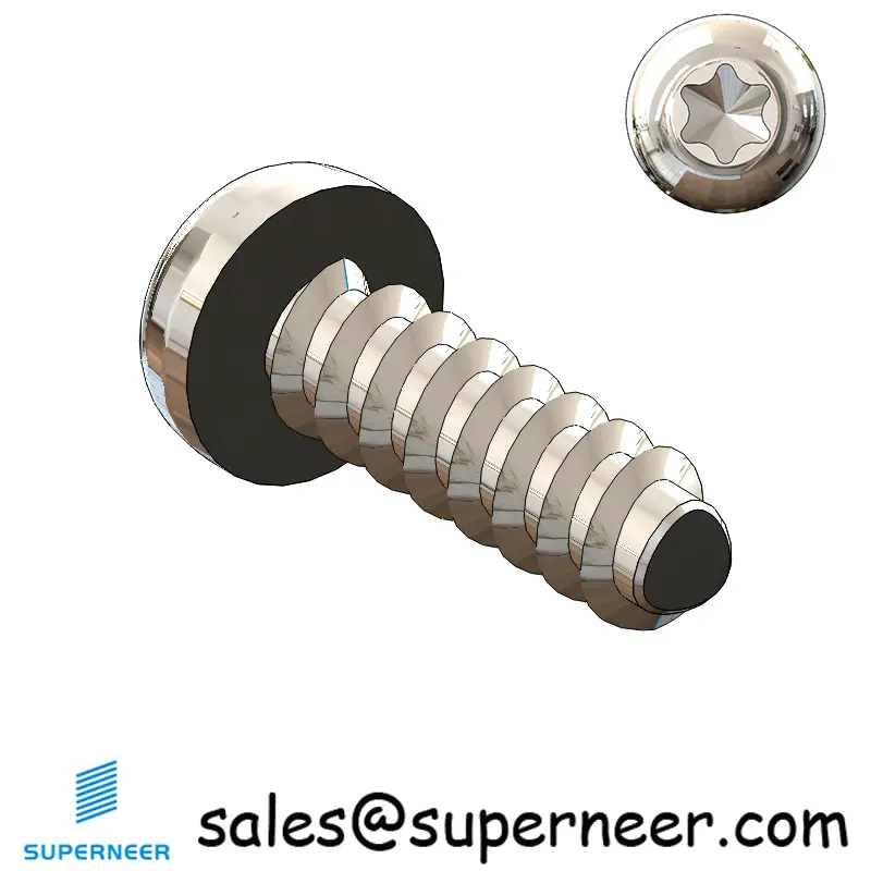 M2.5 × 8mm  Pan Head Torx Thread Foming Screws for Plastic SUS304 Stainless Steel Inox