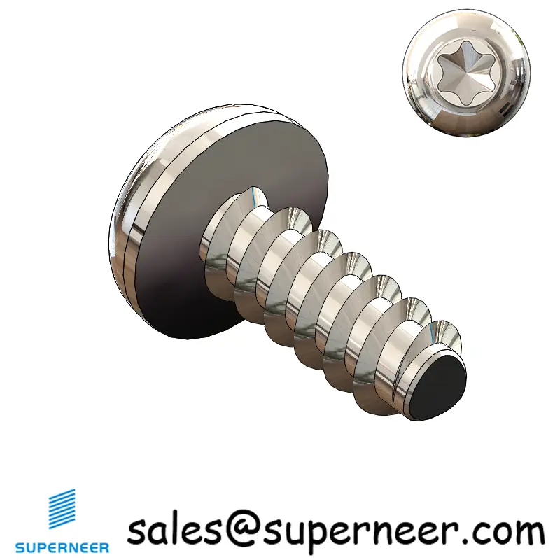 M3.5 × 9mm  Pan Head Torx Thread Foming Screws for Plastic SUS304 Stainless Steel Inox