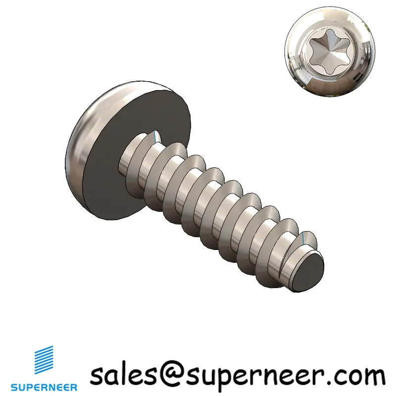 M3.5 × 12mm  Pan Head Torx Thread Foming Screws for Plastic SUS304 Stainless Steel Inox