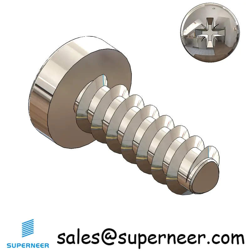 M5 × 14mm  Pan Head Pozi Thread Foming Screws for Plastic SUS304 Stainless Steel Inox