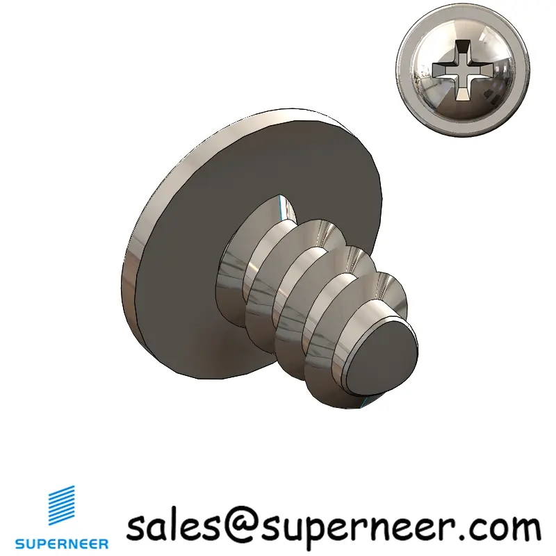 M6 × 9mm  Pan Washer Head Phillips Thread Foming Screws for Plastic SUS304 Stainless Steel Inox