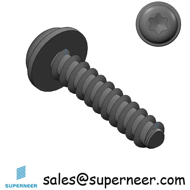 M2.2 × 10mm  Pan Washer Head Torx Thread Foming Screws for Plastic   Steel Black