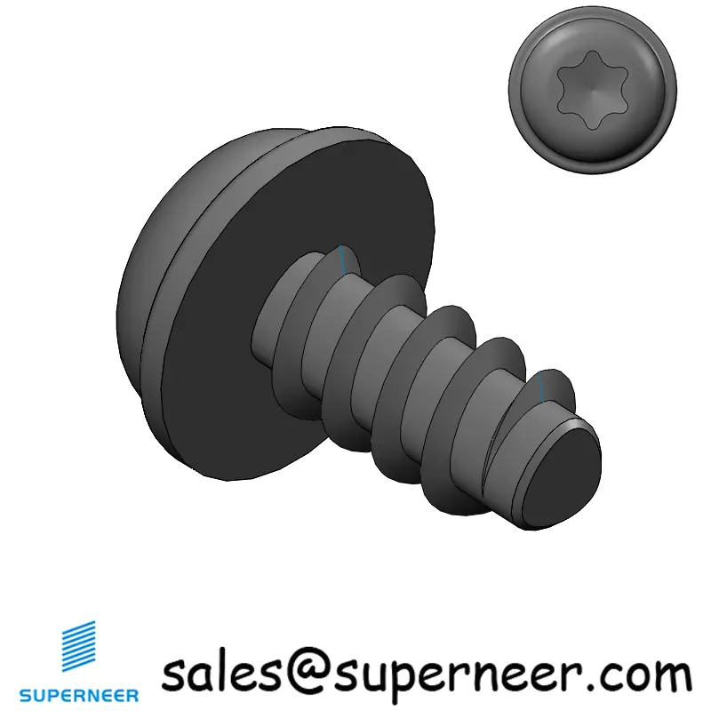 M3 × 6mm  Pan Washer Head Torx Thread Foming Screws for Plastic   Steel Black