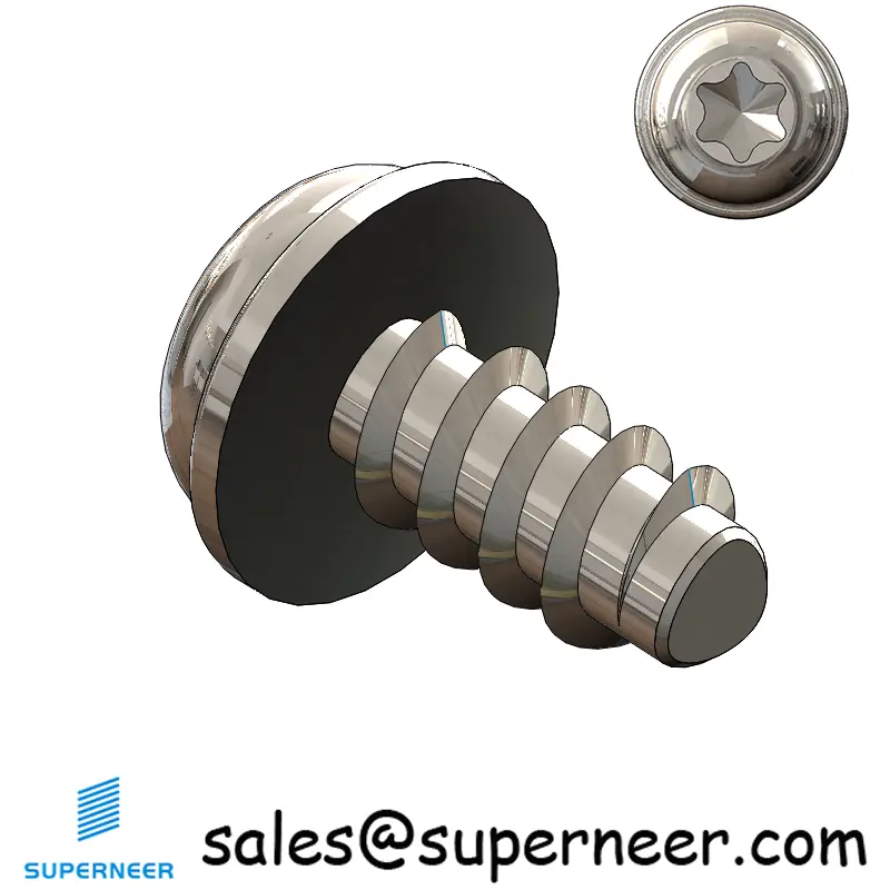 M3 × 6mm  Pan Washer Head Torx Thread Foming Screws for Plastic SUS304 Stainless Steel Inox