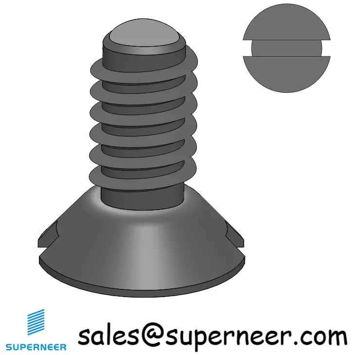 2-56 × 3/16 Flat Head Slot Thread Forming  Screws for Metal  Steel Black