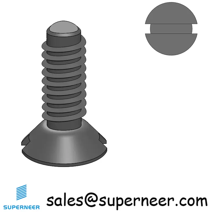 2-56 × 1/4 Flat Head Slot Thread Forming  Screws for Metal  Steel Black