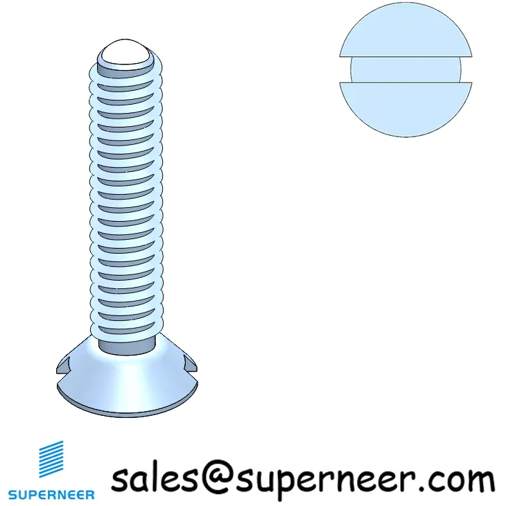 2-56 × 7/16 Flat Head Slot Thread Forming  Screws for Metal  Steel Blue Zinc Plated