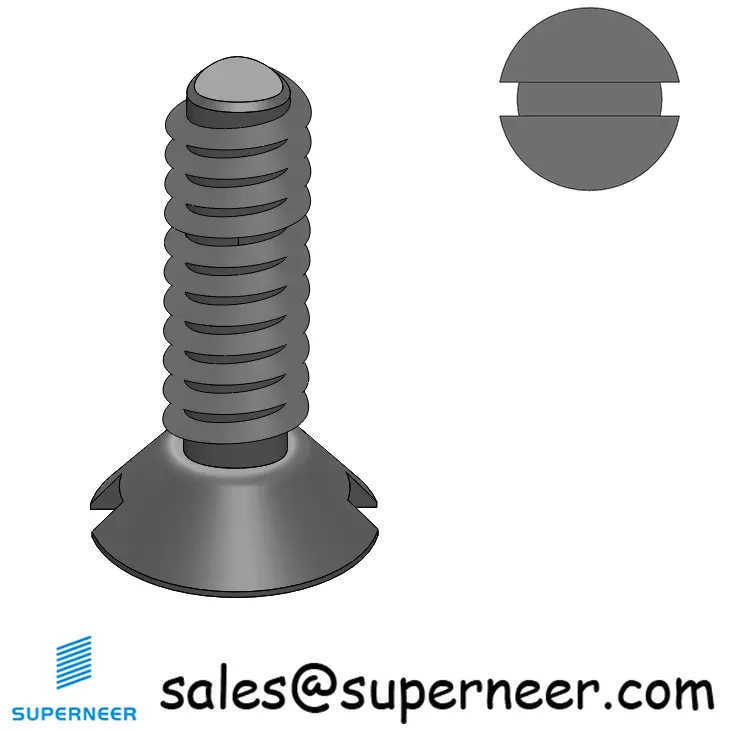 4-40 × 3/8 Flat Head Slot Thread Forming  Screws for Metal  Steel Black