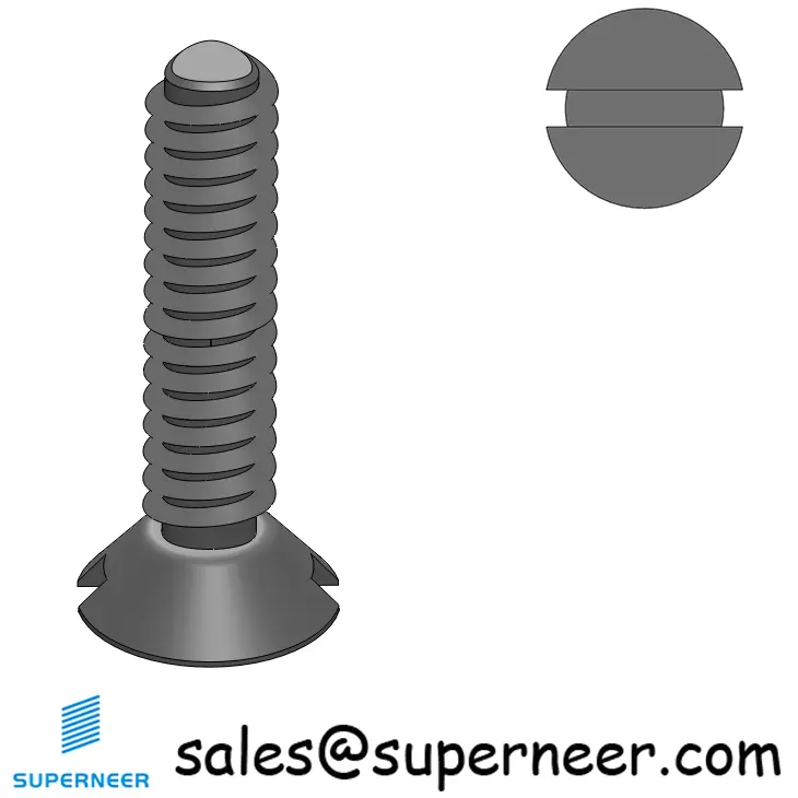 4-40 × 1/2 Flat Head Slot Thread Forming  Screws for Metal  Steel Black