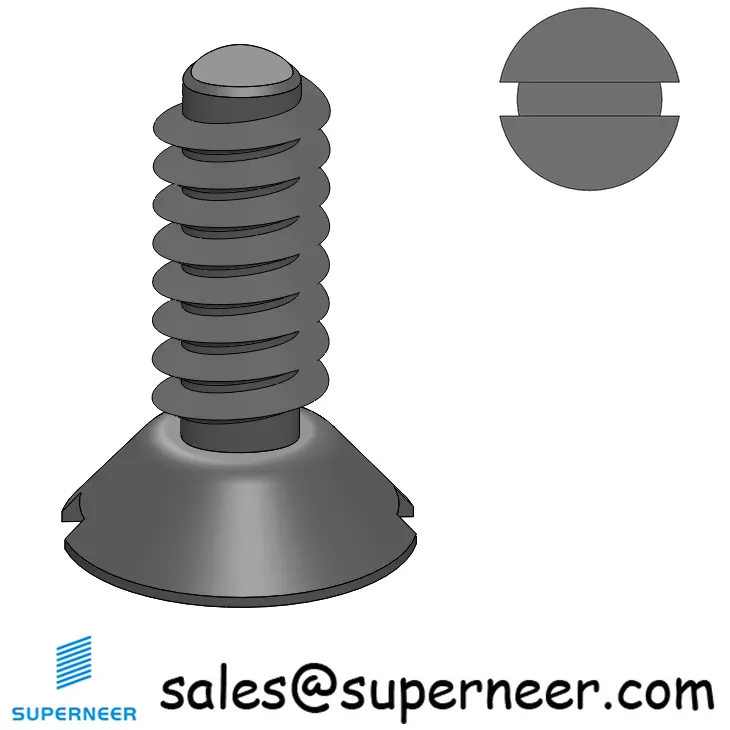 6-32 × 3/8 Flat Head Slot Thread Forming  Screws for Metal  Steel Black