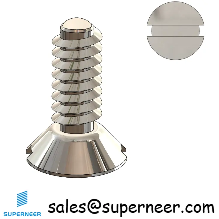 6-32 × 3/8 Flat Head Slot Thread Forming  Screws for Metal  SUS304 Stainless Steel Inox