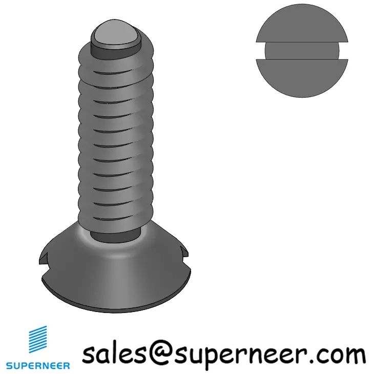 6-32 × 1/2 Flat Head Slot Thread Forming  Screws for Metal  Steel Black