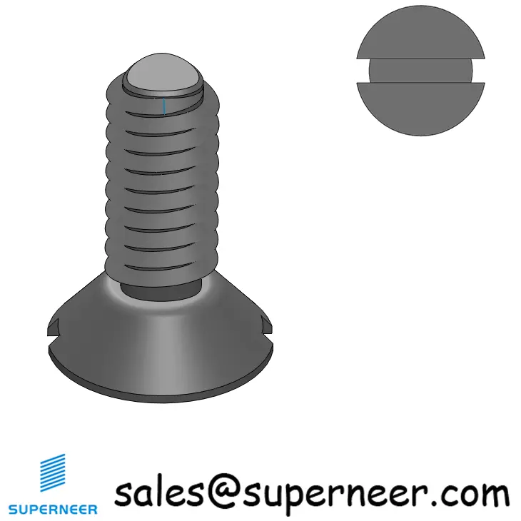 8-32 × 7/16 Flat Head Slot Thread Forming  Screws for Metal  Steel Black