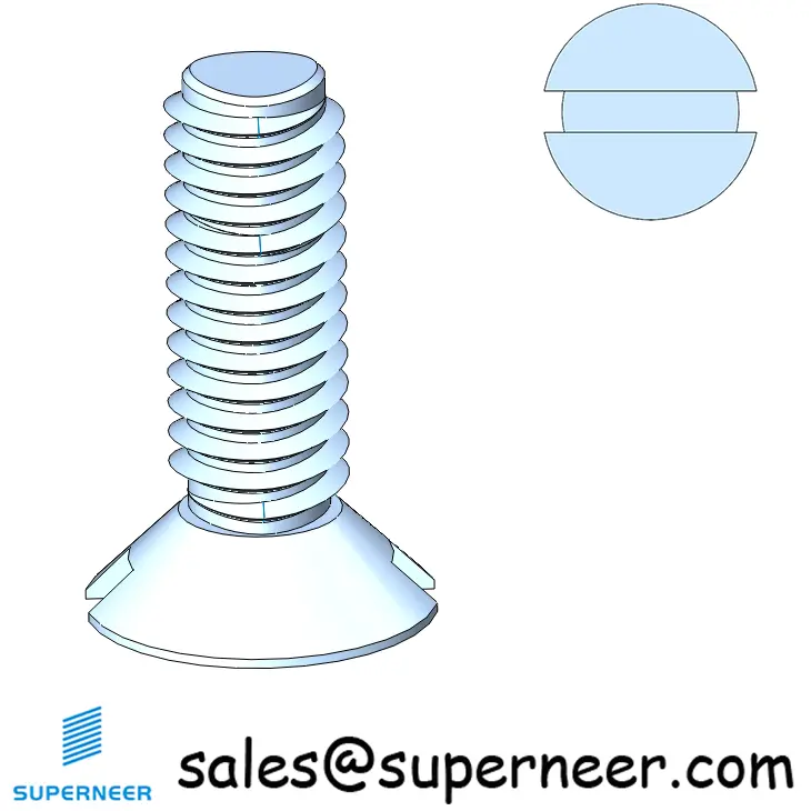 M3 × 9mm Flat Head Slot Thread Forming Screws for Metal Steel Blue Zinc Plated