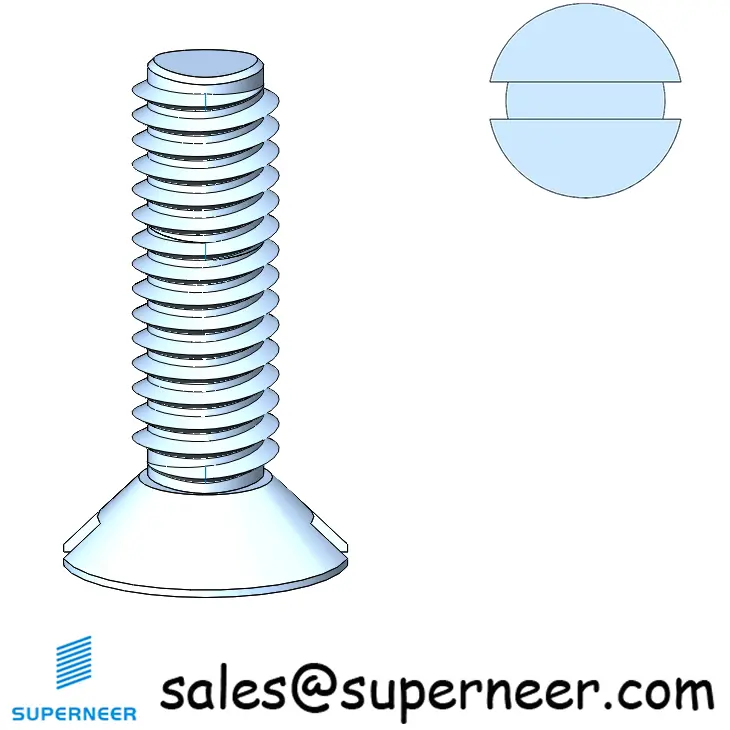 M3 × 10mm Flat Head Slot Thread Forming Screws for Metal Steel Blue Zinc Plated