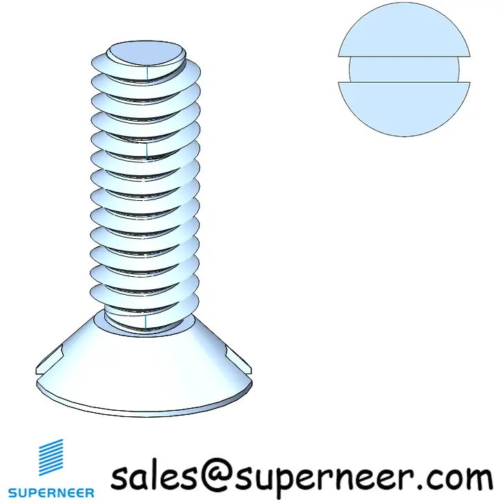 M4 × 12mm Flat Head Slot Thread Forming Screws for Metal Steel Blue Zinc Plated