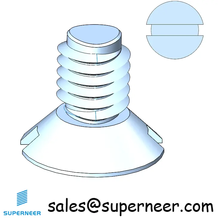 M5 × 8mm Flat Head Slot Thread Forming Screws for Metal Steel Blue Zinc Plated