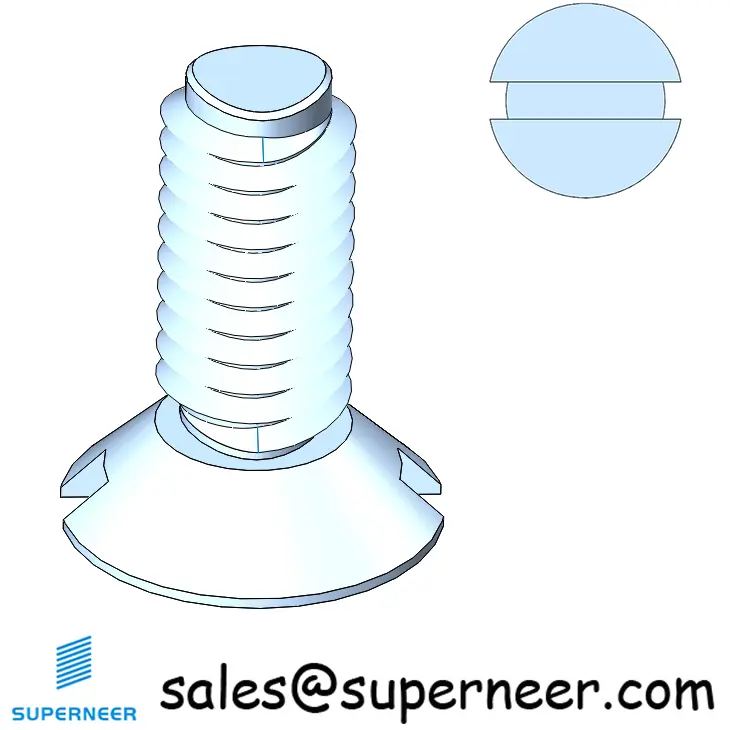 M5 × 12mm Flat Head Slot Thread Forming Screws for Metal Steel Blue Zinc Plated