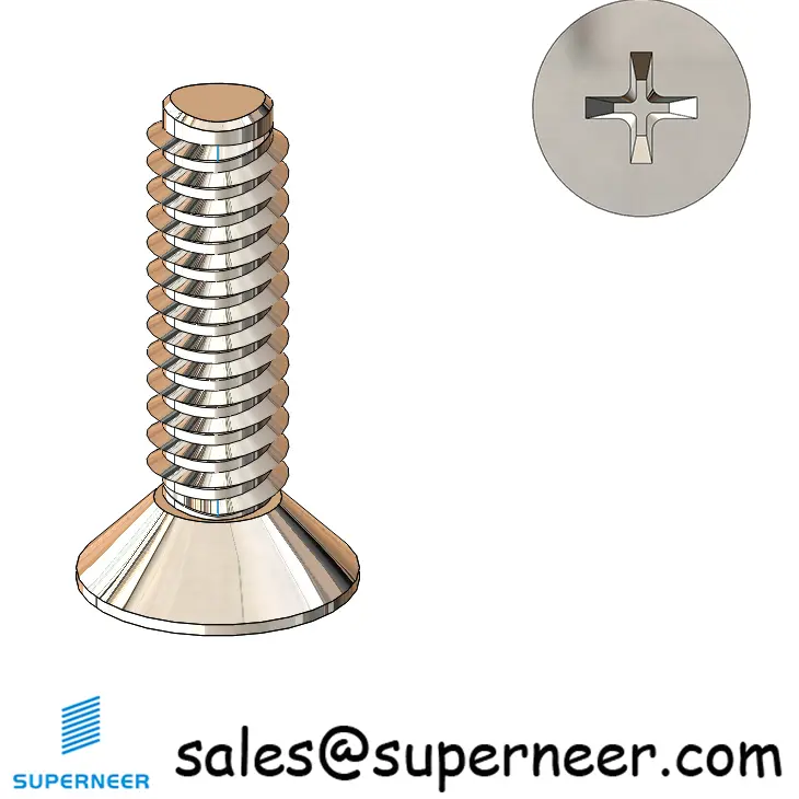 M2 × 7mm Flat Head Phillips Thread Forming Screws for Metal SUS304 Stainless Steel Inox