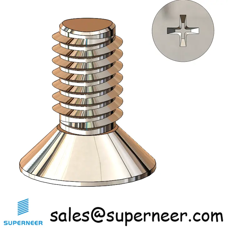 M3 × 6mm Flat Head Phillips Thread Forming Screws for Metal SUS304 Stainless Steel Inox