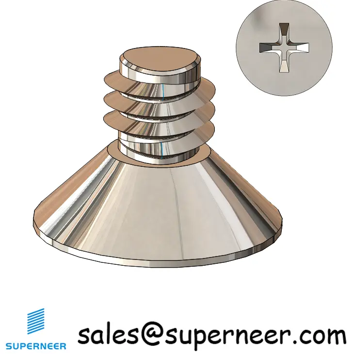 M4 × 6mm Flat Head Phillips Thread Forming Screws for Metal SUS304 Stainless Steel Inox