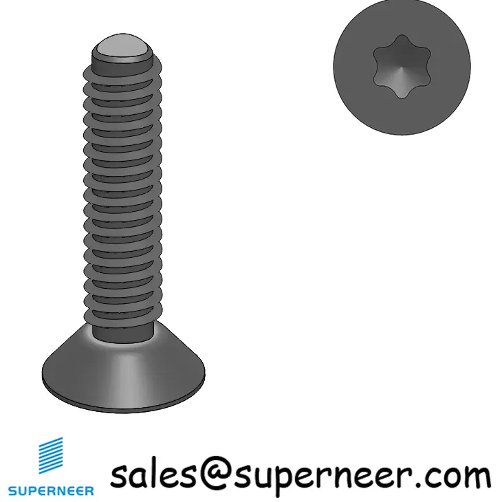 2-56 × 3/8 Flat Head Torx Thread Forming  Screws for Metal  Steel Black