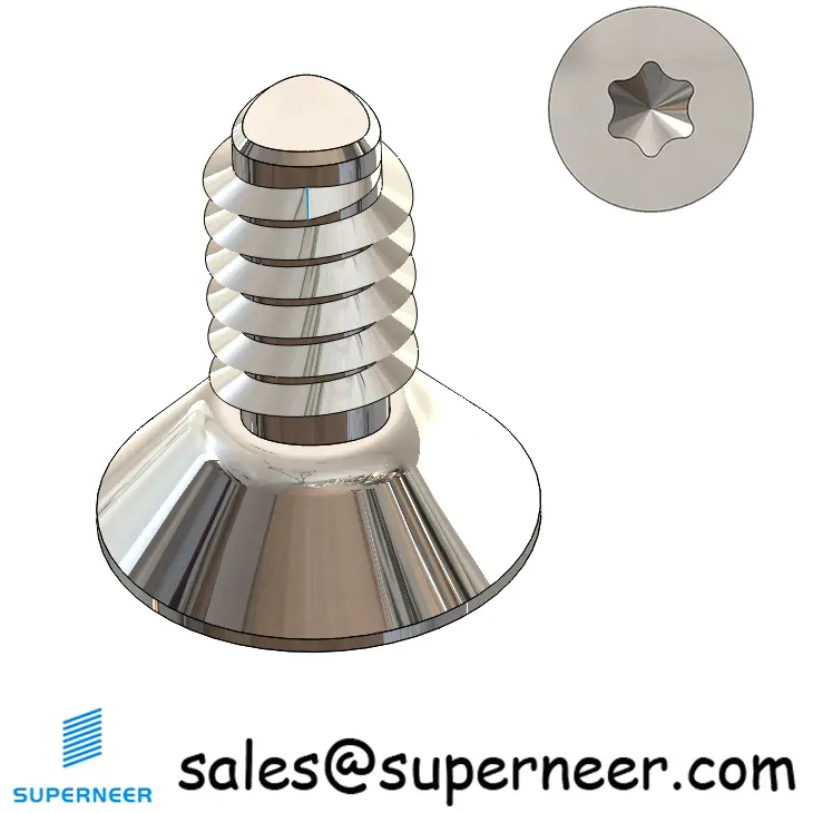 4-40 × 1/4 Flat Head Torx Thread Forming  Screws for Metal  SUS304 Stainless Steel Inox