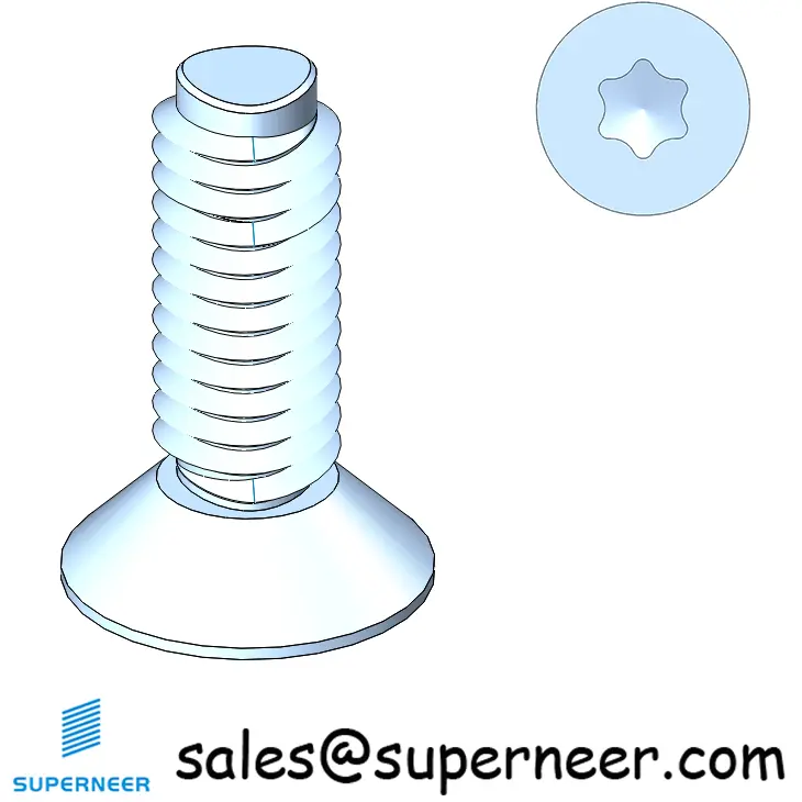 M5 × 14mm Flat Head Torx Thread Forming Screws for Metal Steel Blue Zinc Plated