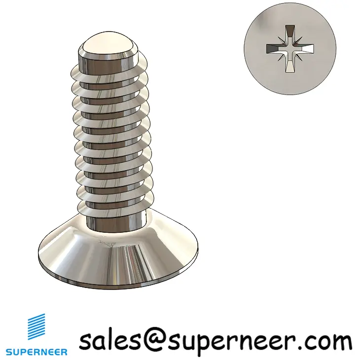 2-56 × 1/4 Flat Head Pozi Thread Forming  Screws for Metal  SUS304 Stainless Steel Inox